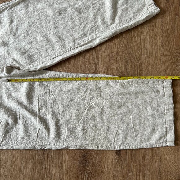 Old Navy Linen Blend Wide Leg Pants Womens Size Medium Beige Relaxed Boho - Picture 5 of 9